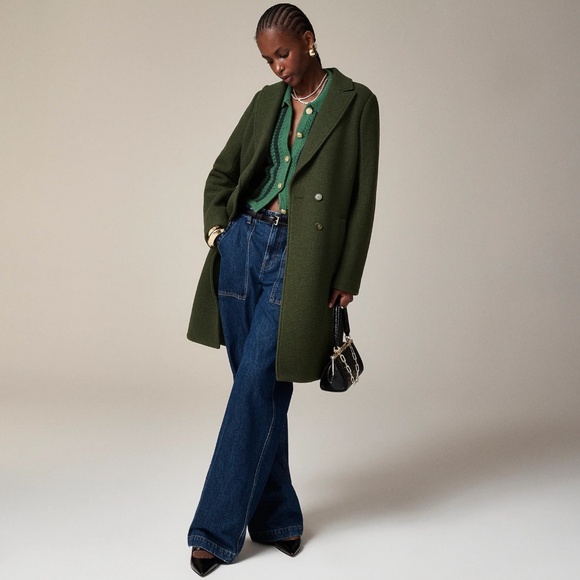 J. Crew Jackets & Blazers - New JCREW Size 0 Daphne Topcoat in Italian Boiled Wool Dark Pine $298 CC208
